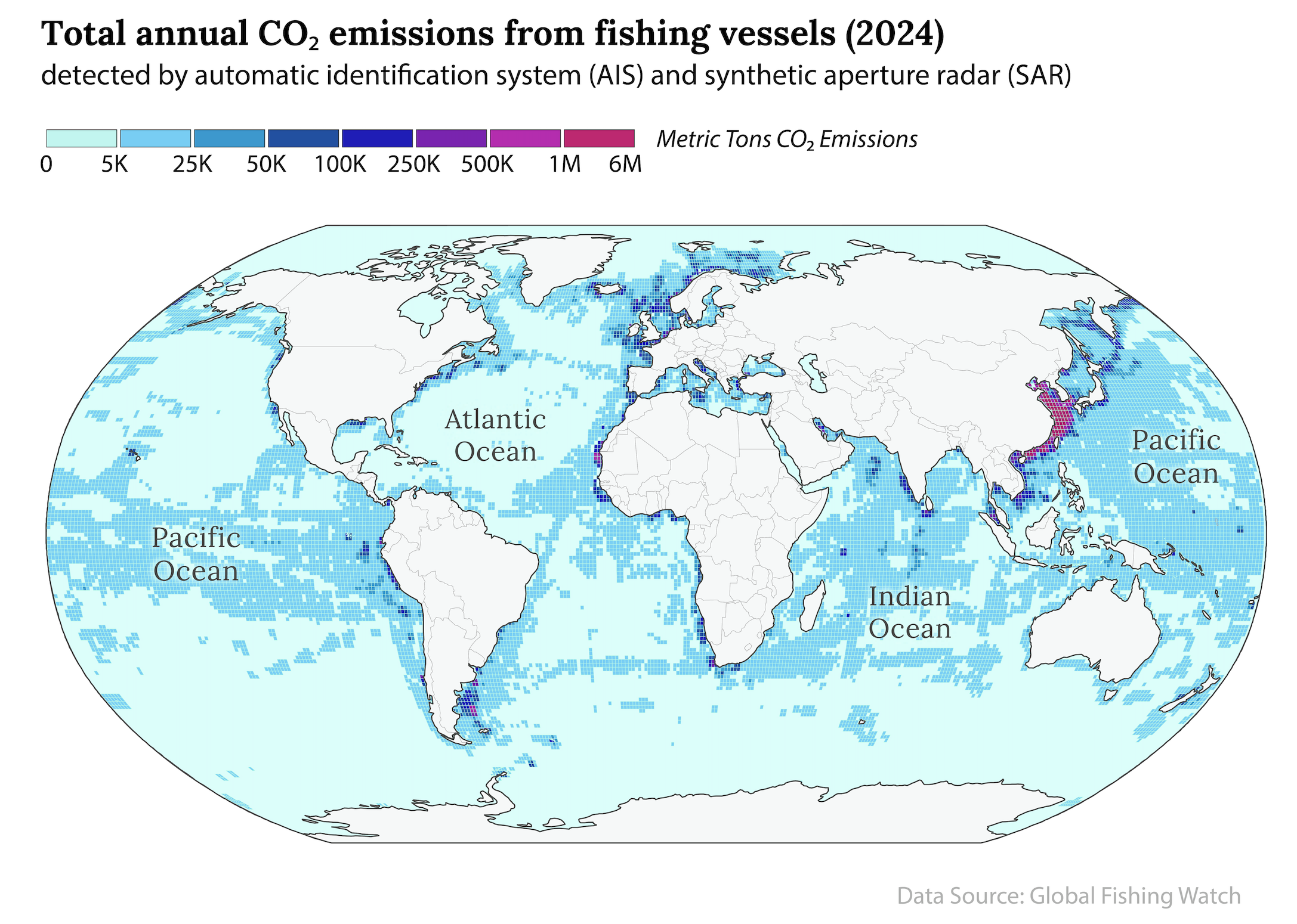 Total annual CO2 emissions map