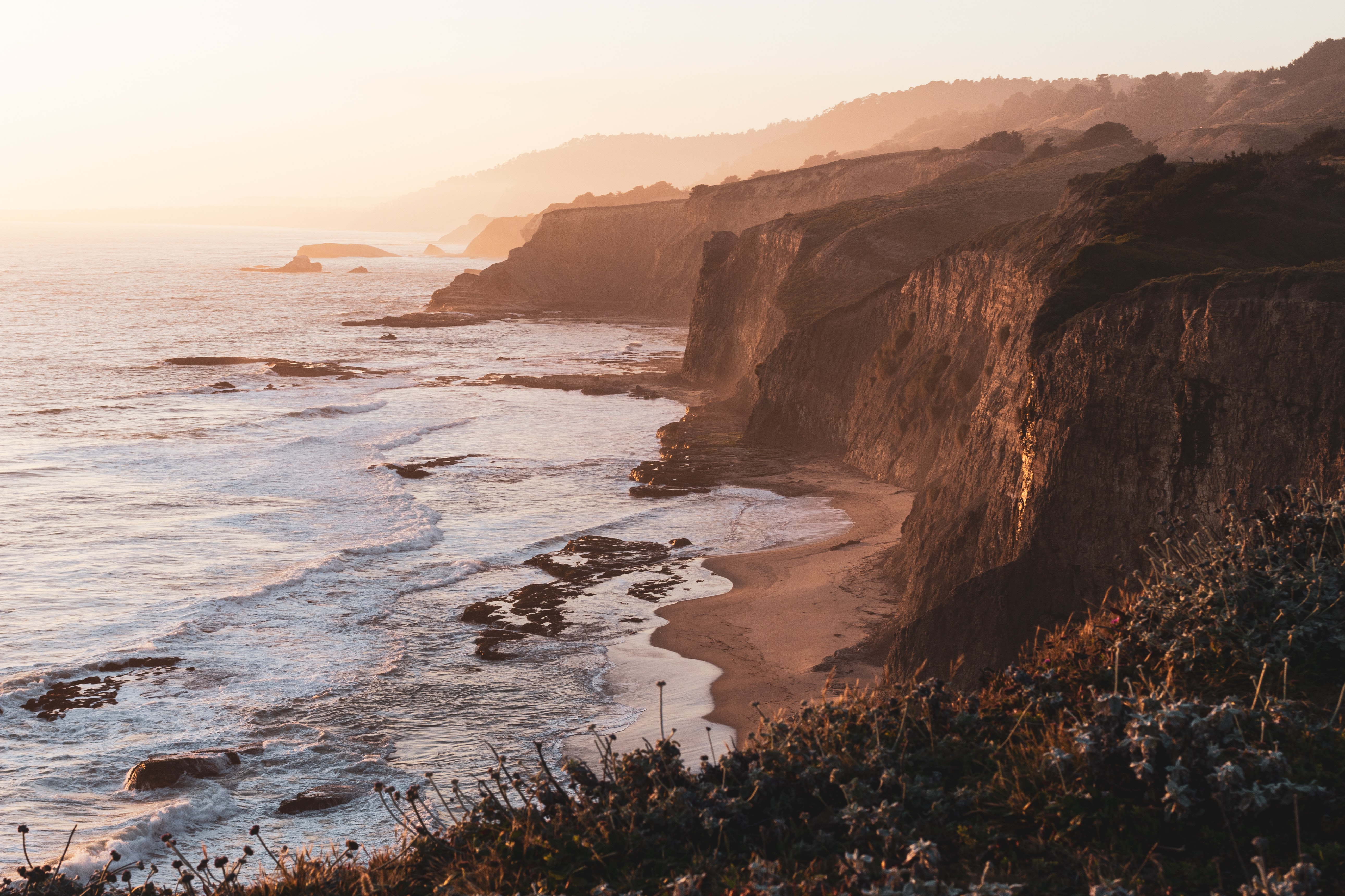 california coastline at dusk