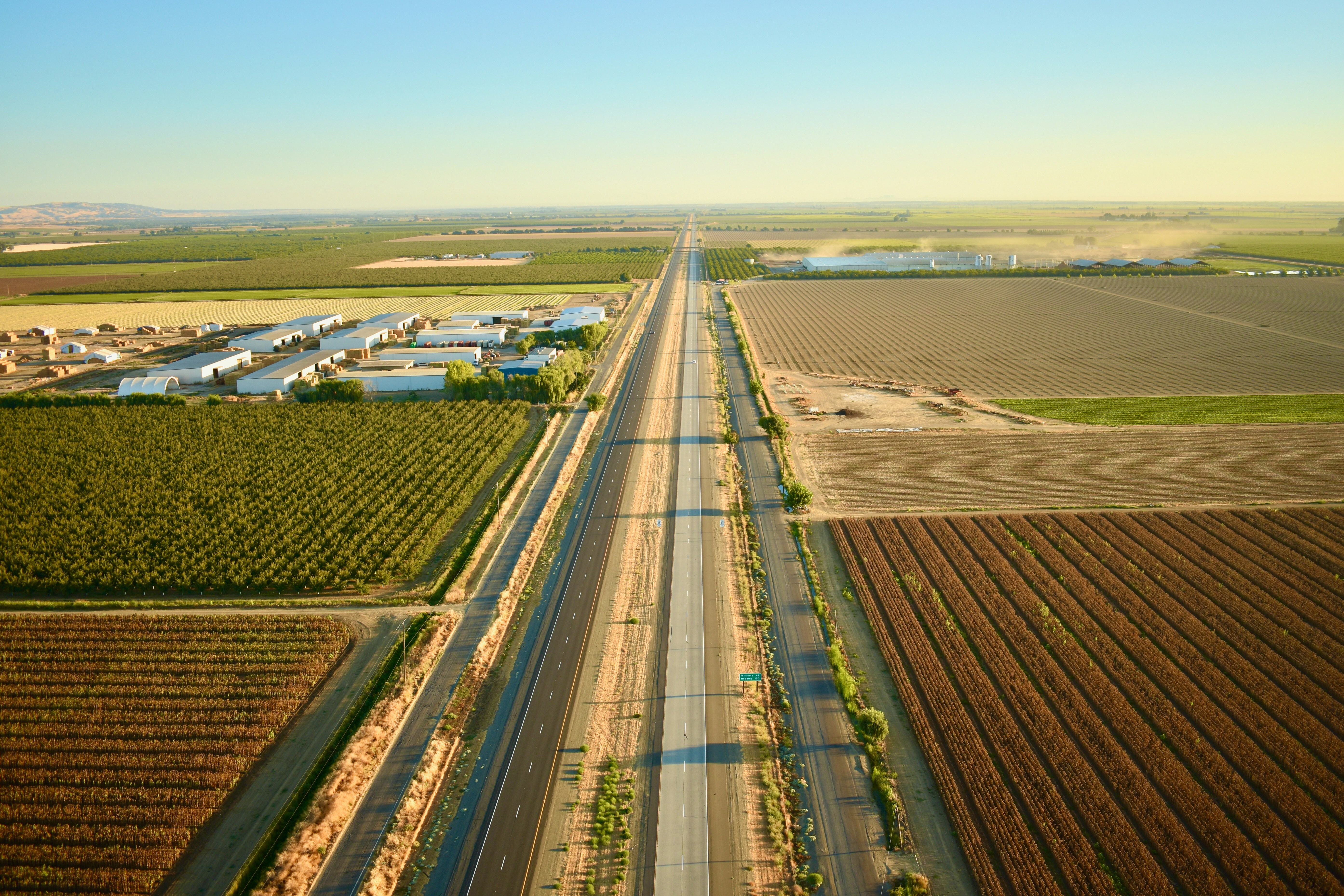 ag land with highway in between