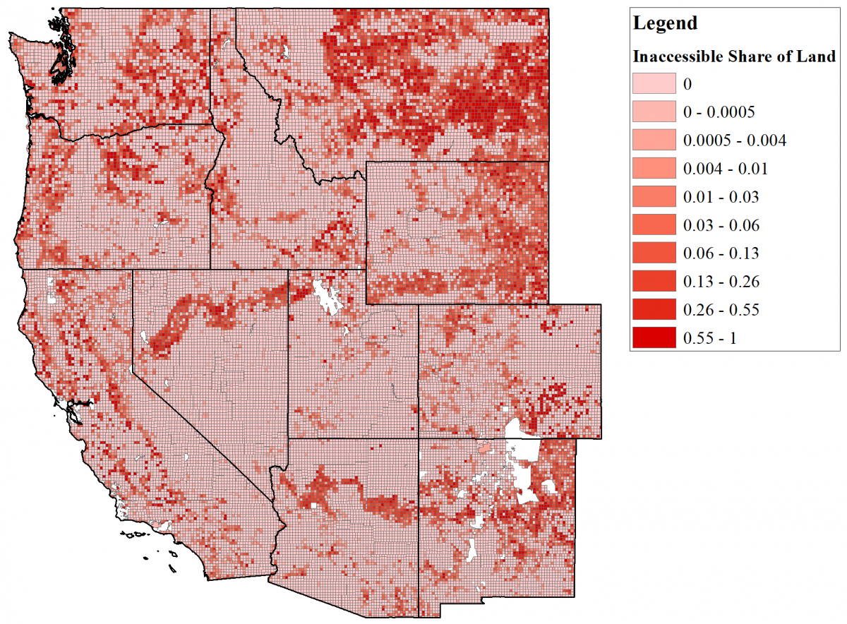 share of all land that is stranded public land