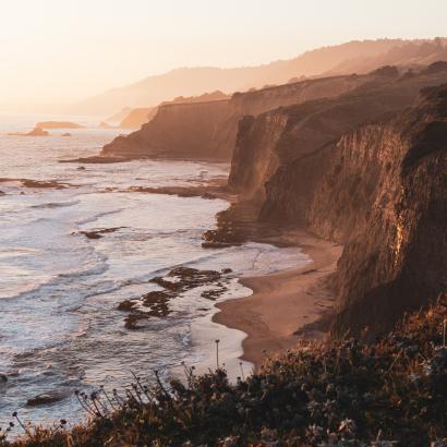 california coastline at dusk