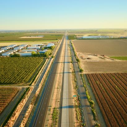 ag land with highway in between