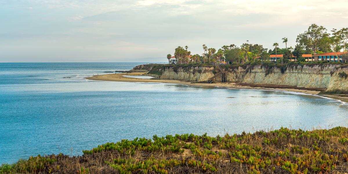view of campus point at UCSB with bluffs overlooking the ocean