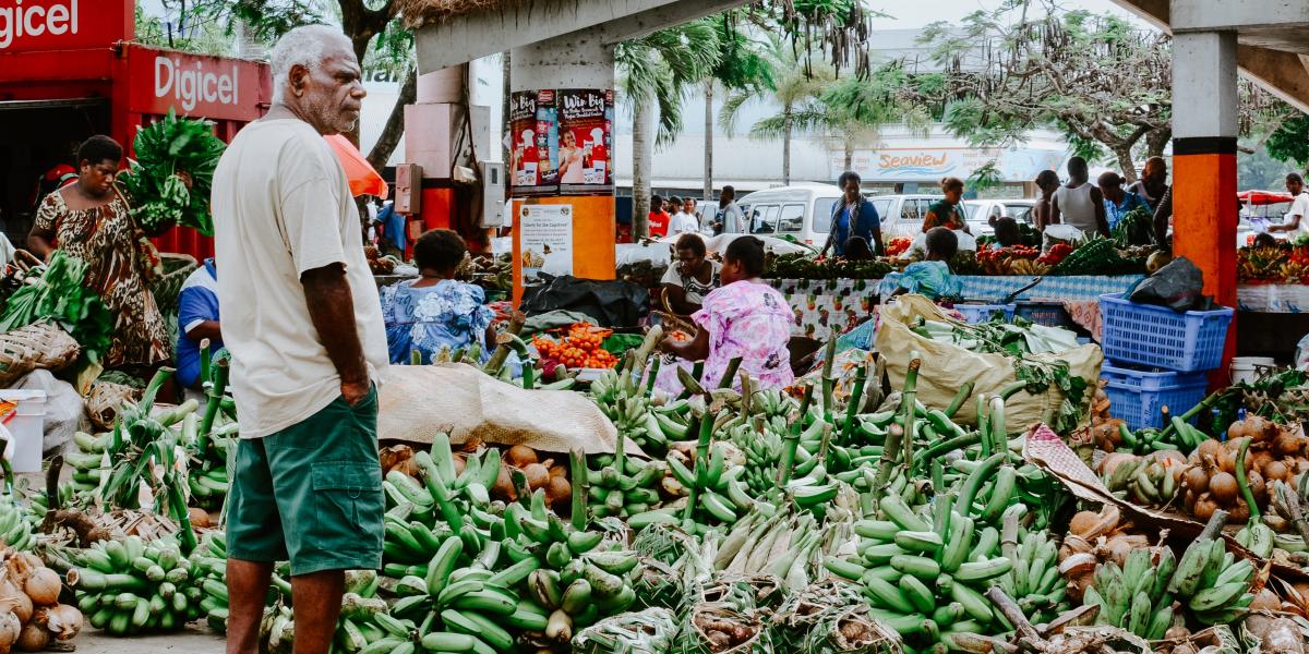 a street market in Port Vila, Vanuatu