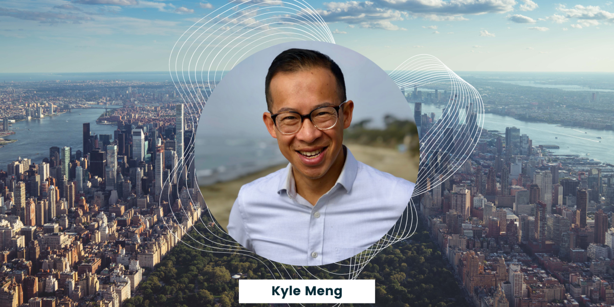 kyle meng headshot in a circle with central park in the background