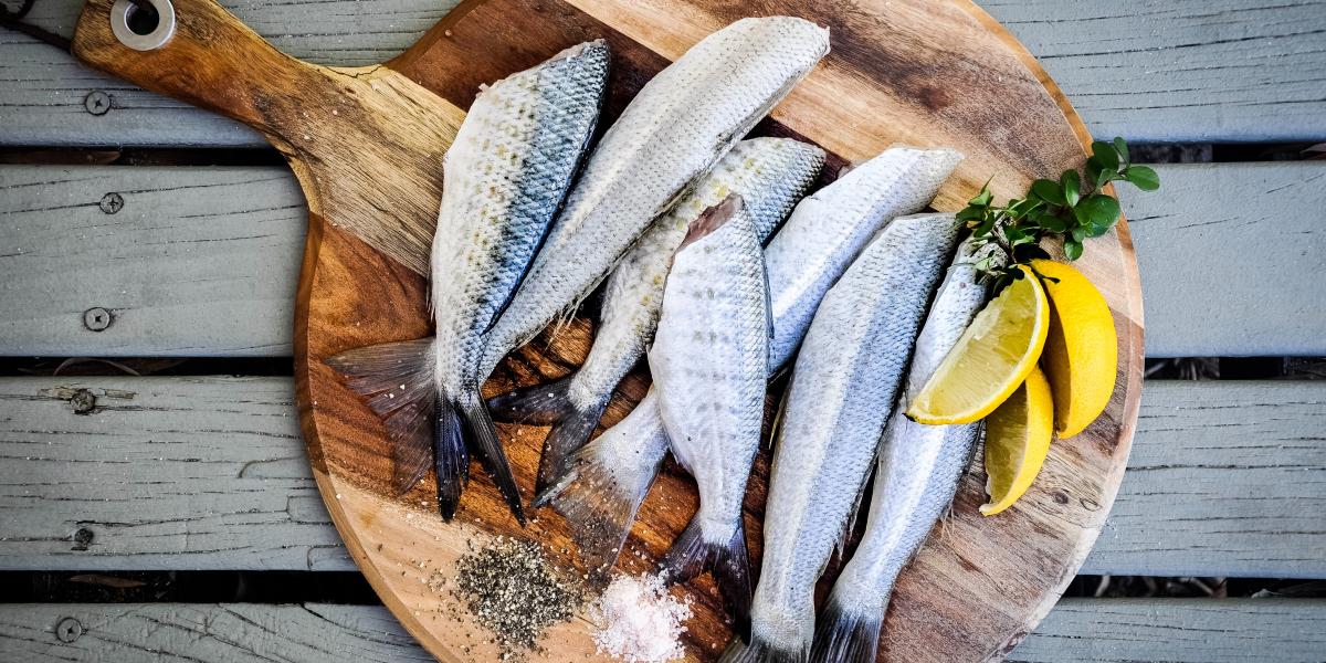 Meal of fish on a platter