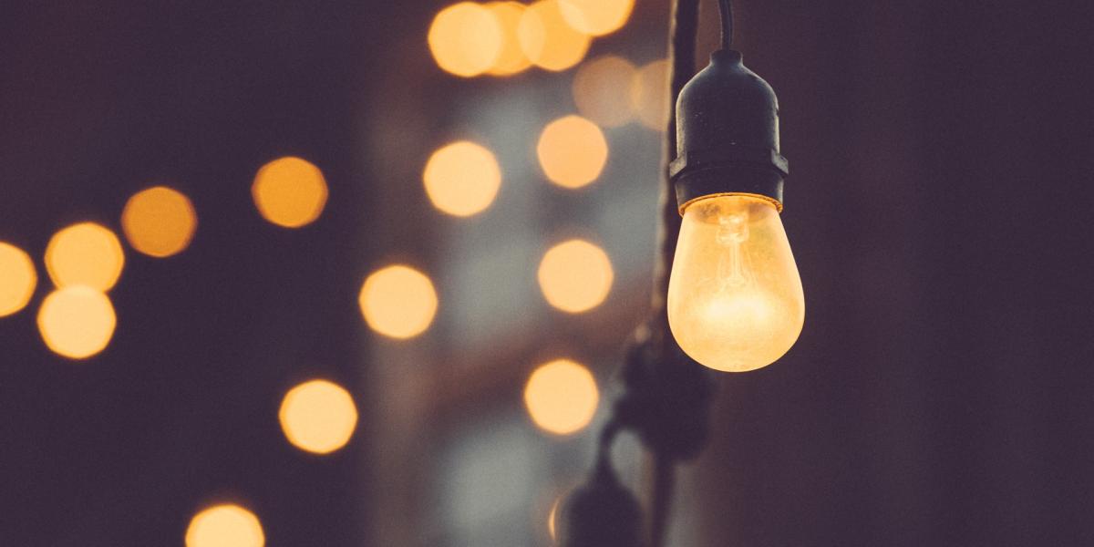 close-up of string lights with lightbulbs