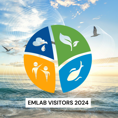 Emlab logo over ocean scene with 