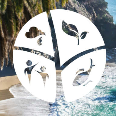 emlab logo over coastal cove