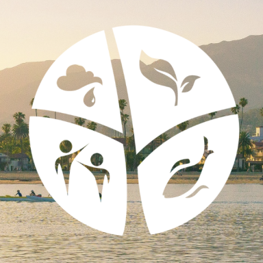 emlab logo over santa barbara coastline