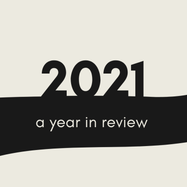 2021 year in review with road graphic in the background