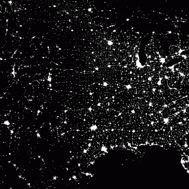 nightlight map of US