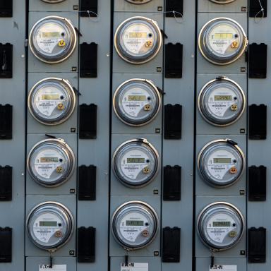 wall of utility meters