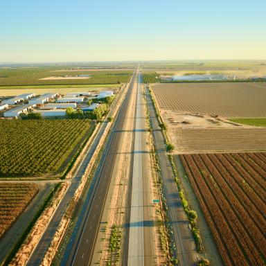 ag land with highway in between