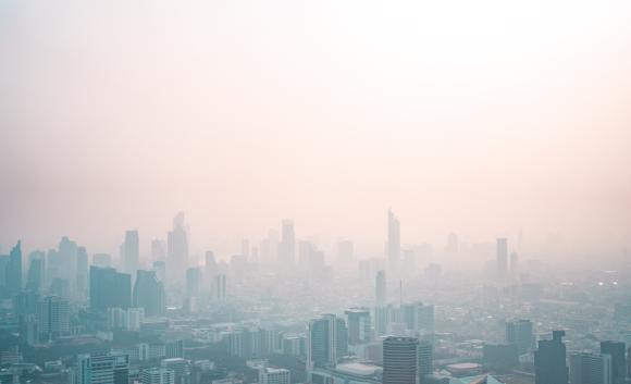 city with smog